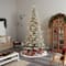 9.5ft. Pre-Lit Slim Flocked Nova Scotia Spruce Artificial Christmas Tree, White LED Lights